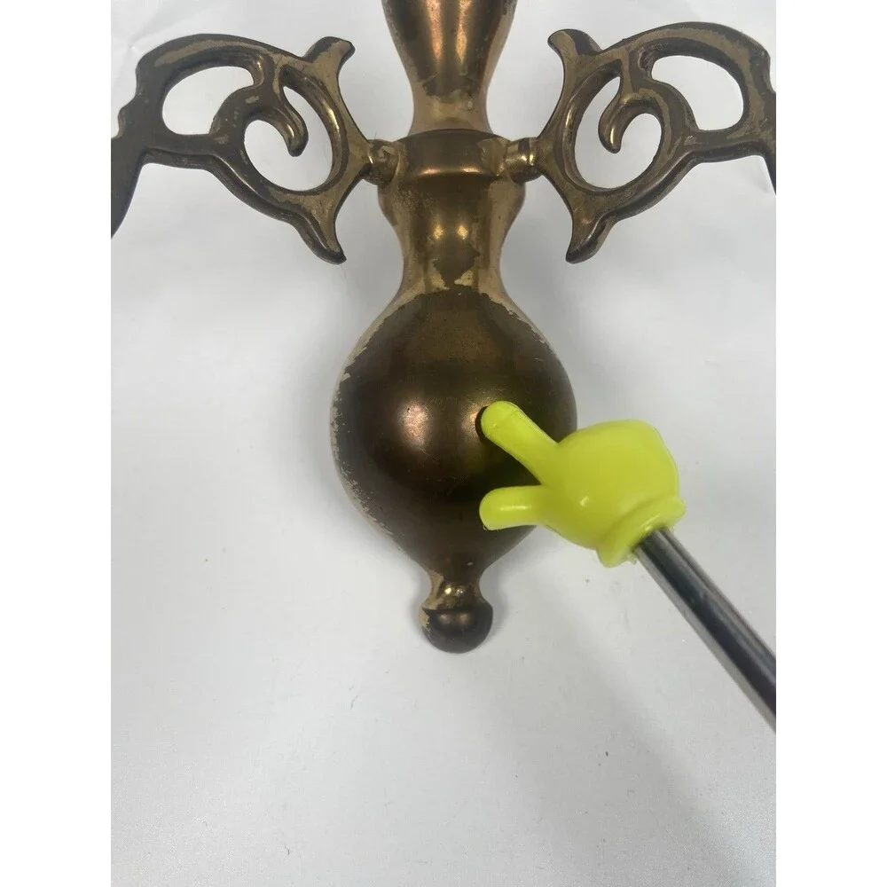 Double Candle Holders Brass 2 Arm Wall Sconce Made In England Vintage Old Brass